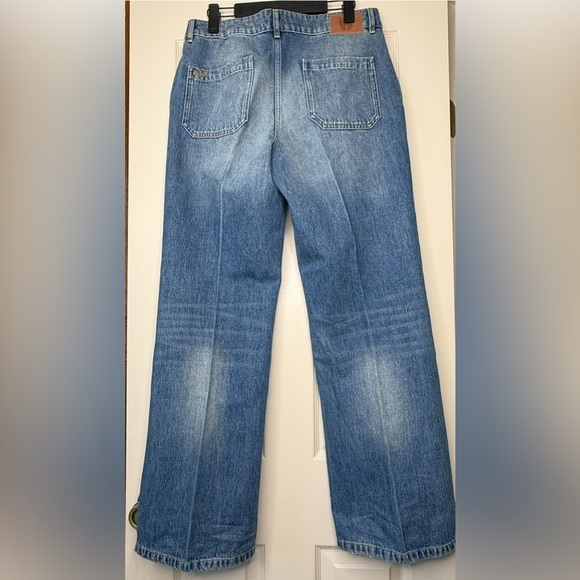 Ba&sh Vecchi Faded Wide Leg Jeans Women’s 8 US Mid Rise Light Wash Boho - Picture 4 of 17